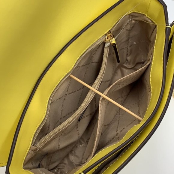 Michael Kors Carmen Medium Convertible Shoulder Bag Crossbody SUNSHINE Leather - Picture 11 of 16